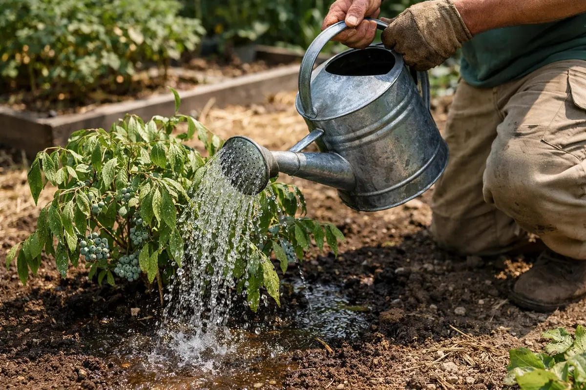 what to do when berry water berry bushes methodically during heat spells