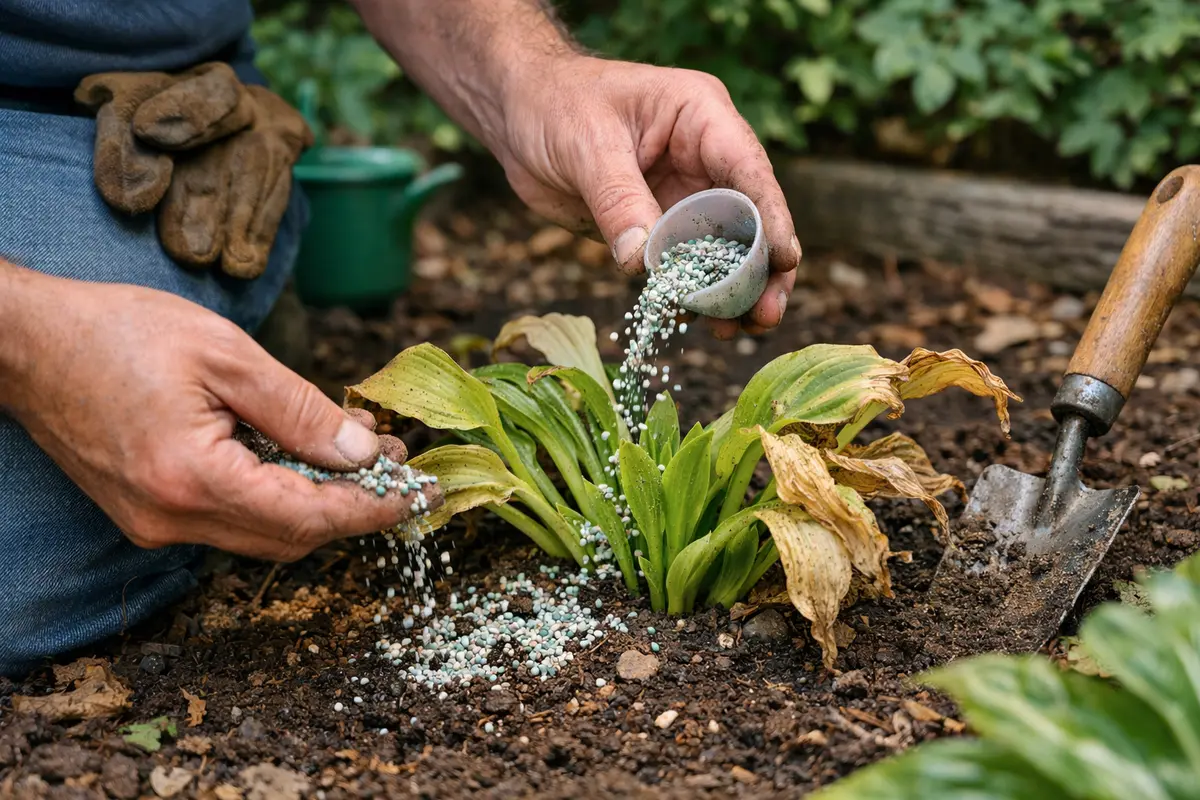 what to do when hosta leaves fertilize hosta to aid leaf recovery