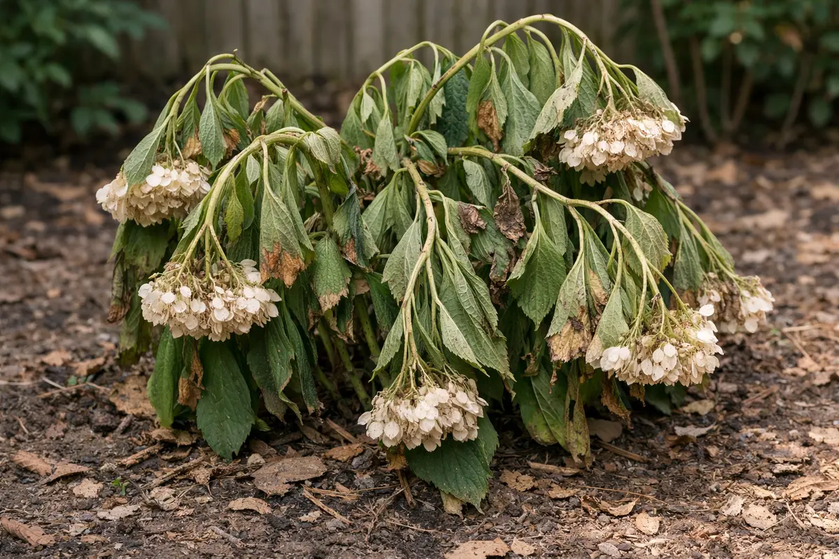 what to do when hydrangeas droop wilting visibly in real garden soil