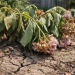 what to do when hydrangeas showing stress from sun and dry soil