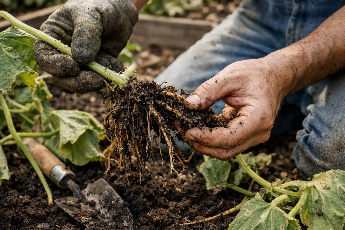 what to do when melon plants inspect melon roots for brown decay