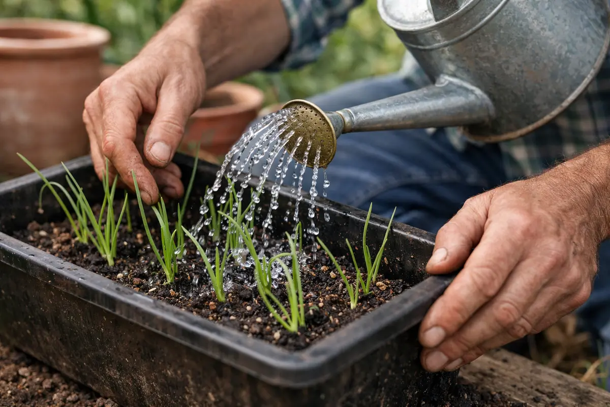 what to do when onion water onion seedlings properly to avoid yellowing