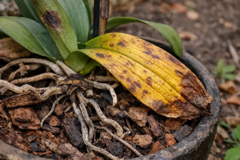 what to do when orchid with visible browning or spots on leaves