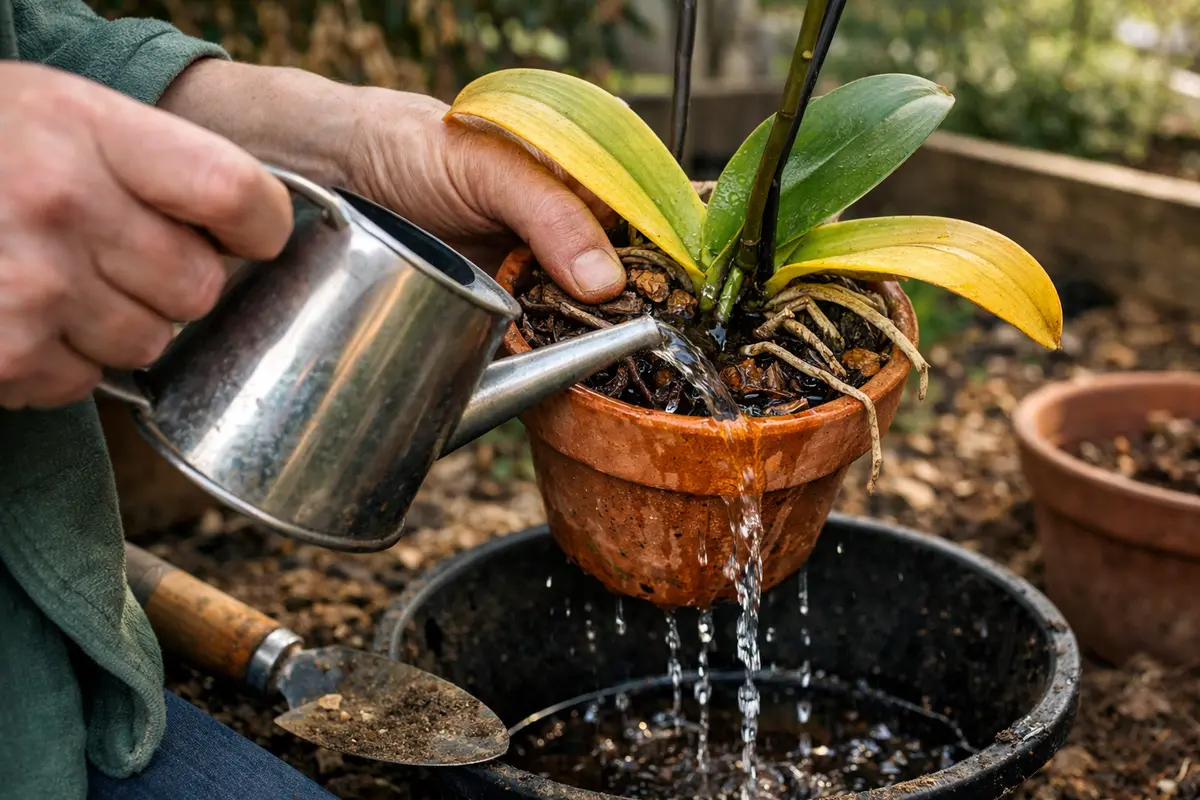 what to do when orchid leaves revive orchid with proper watering techniques