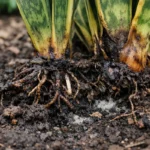 what to do when snake plants with unhealthy roots showing in soil