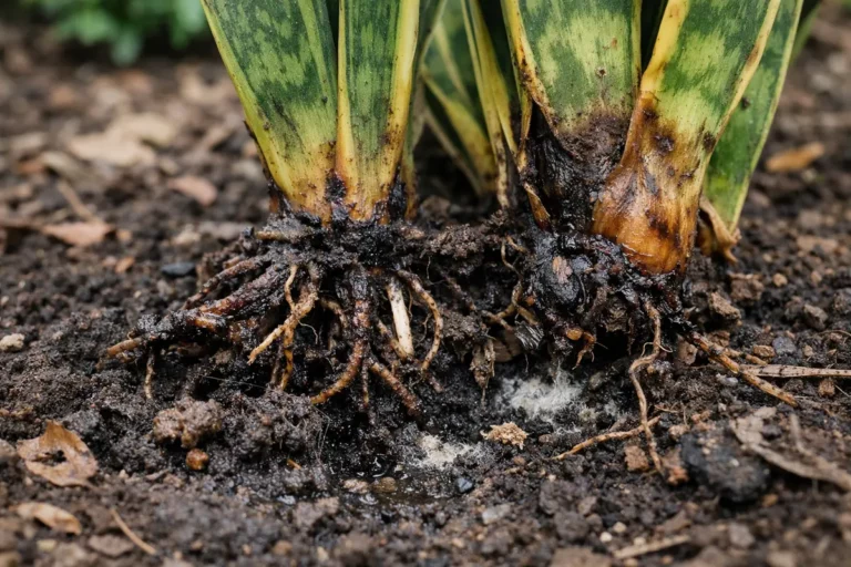 what to do when snake plants with unhealthy roots showing in soil