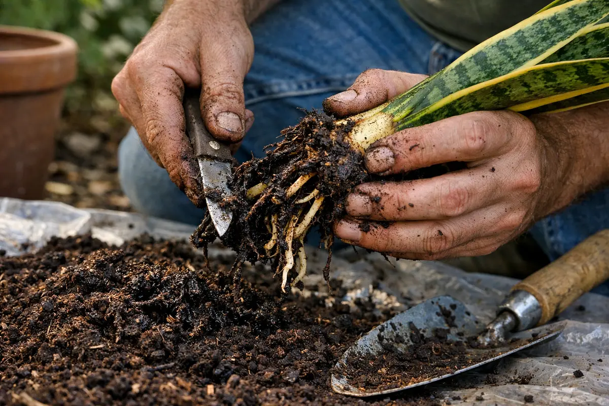 what to do when snake plants show remove diseased snake plant roots