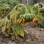 what to do when sunflower heads wilting visibly in real garden soil
