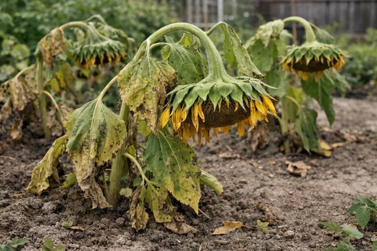 what to do when sunflower heads wilting visibly in real garden soil