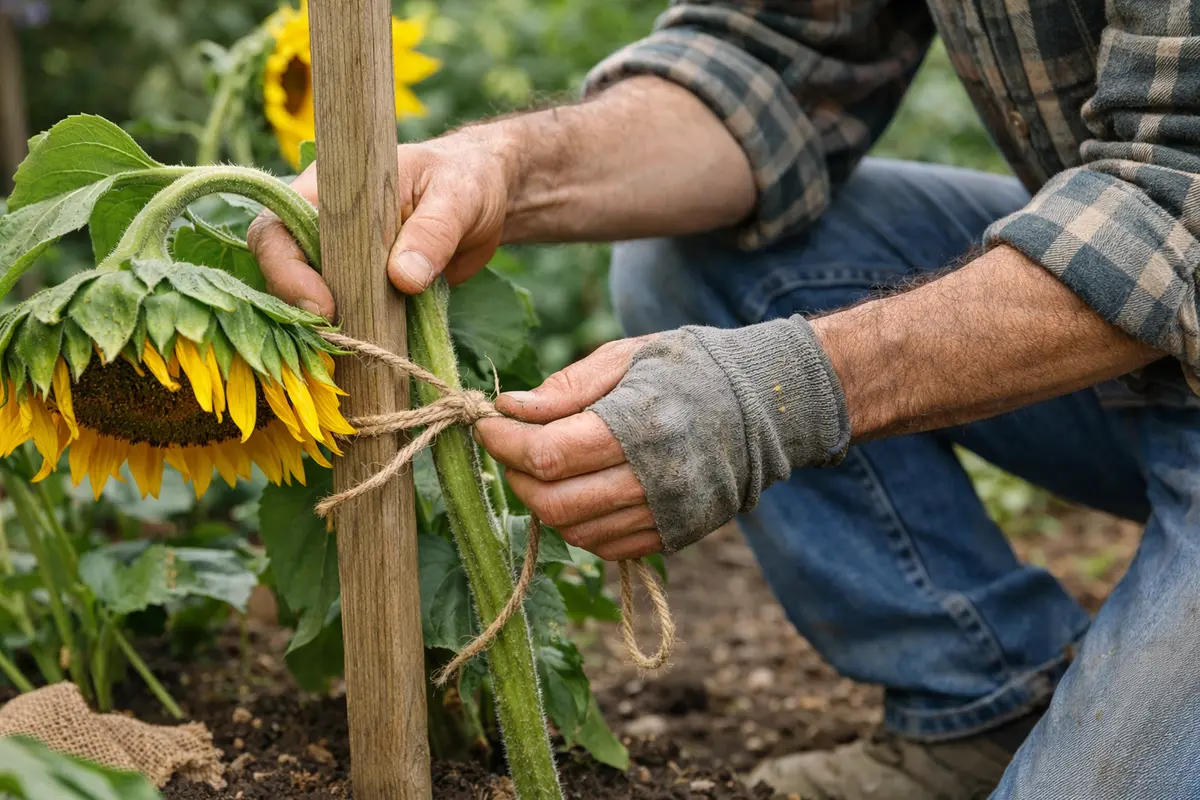 what to do when sunflower heads droop shield sunflowers from wind damage