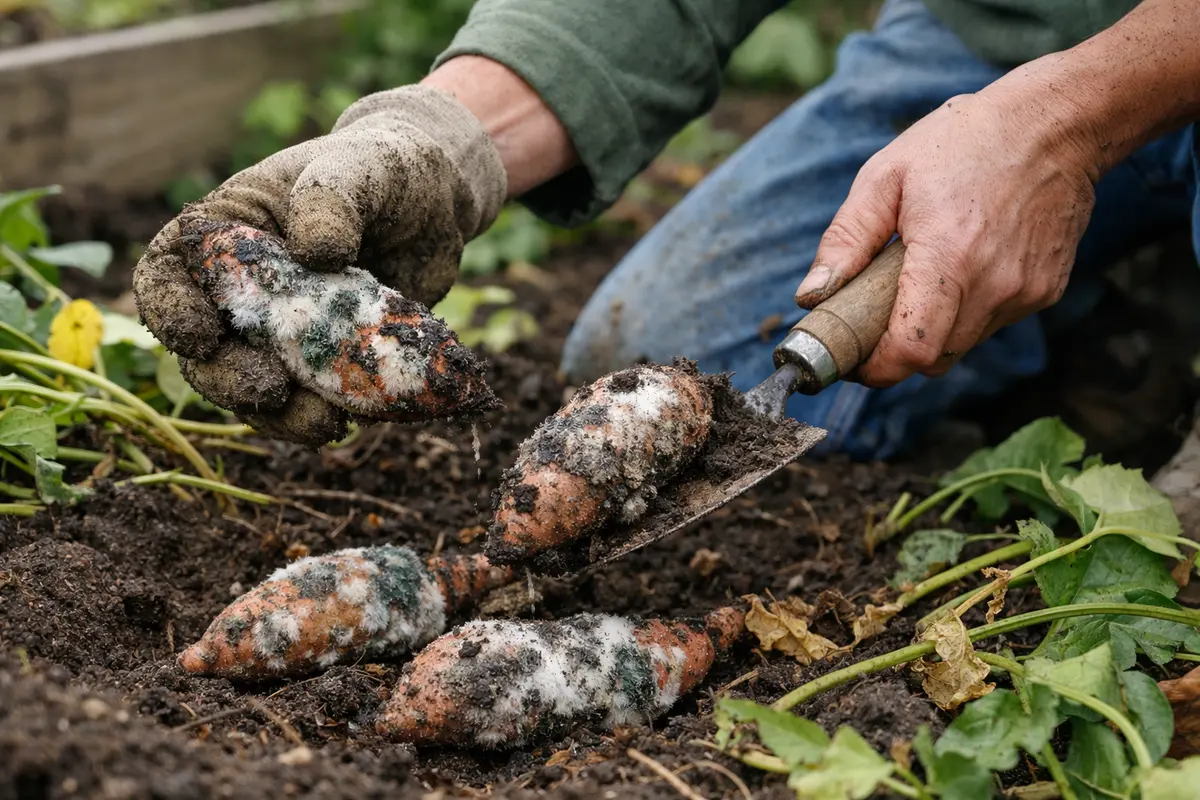 what to do when sweet act quickly to remove moldy sweet potatoes