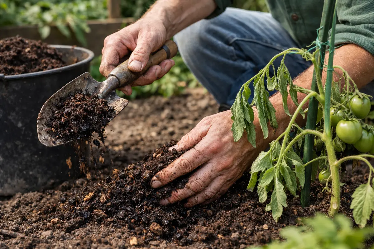 what to do when tomato plants droop add compost for nutrient recovery