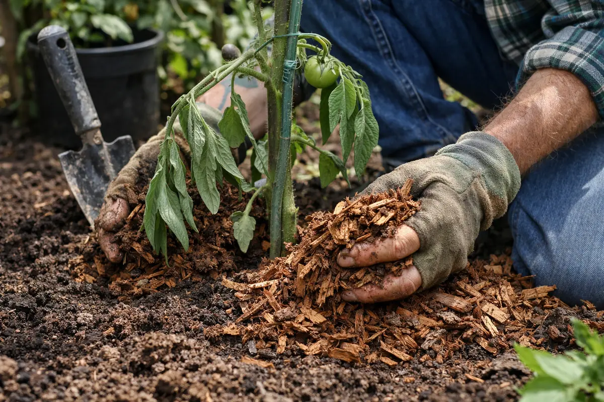 what to do when tomato plants use mulch to shield tomato roots