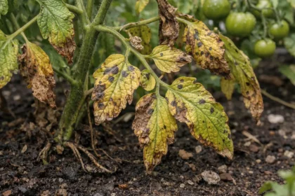 what to do when tomato with visible browning or spots on leaves