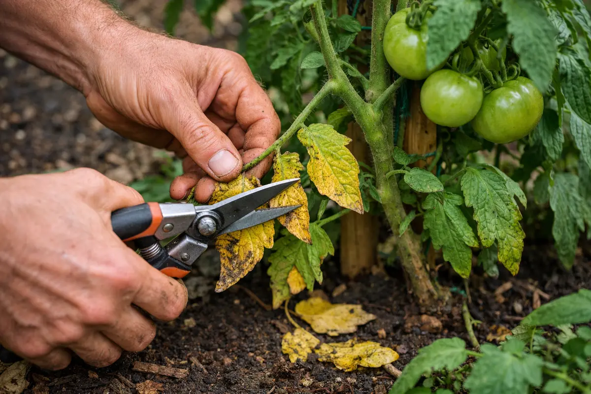 what to do when tomato plants turn trim yellowing tomato leaves quickly