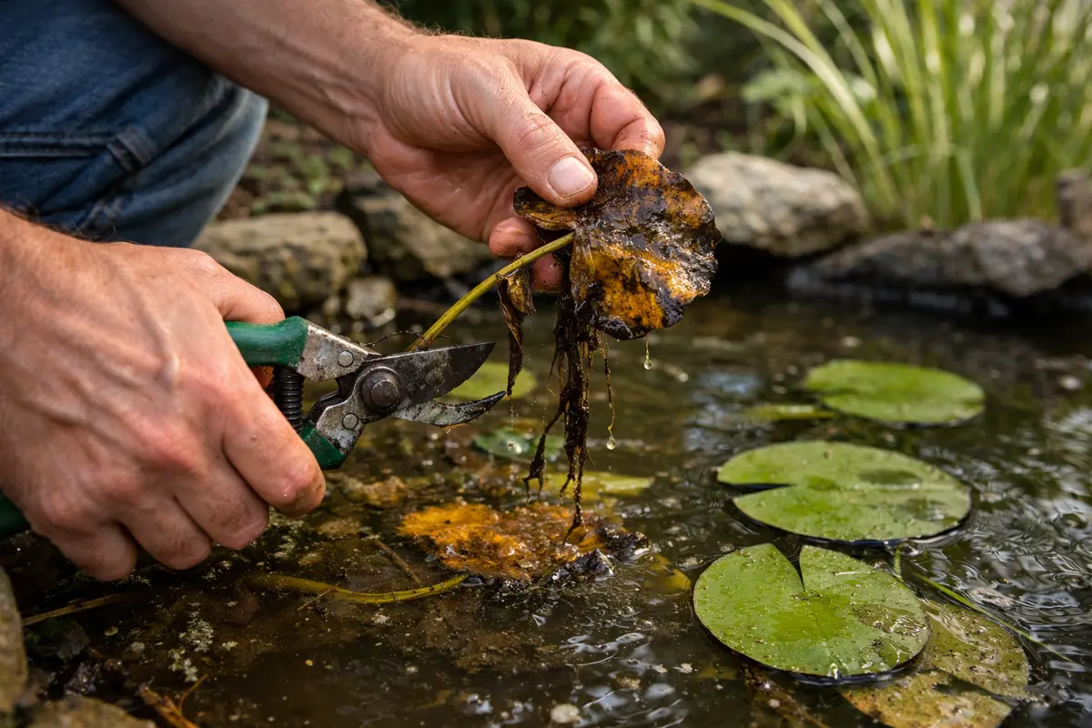 what to do when your lily remove brown leaves from lily pads