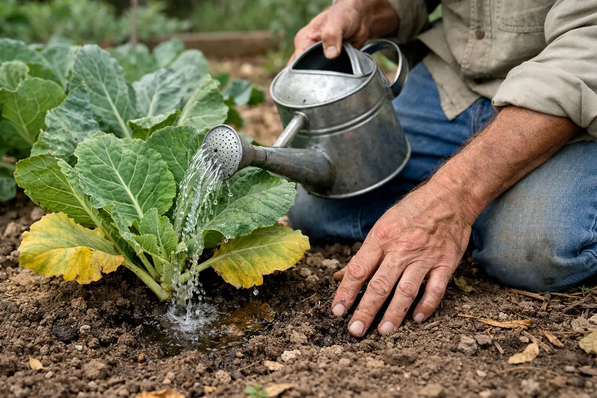 why are my collard green leaves water collards only when soil dries