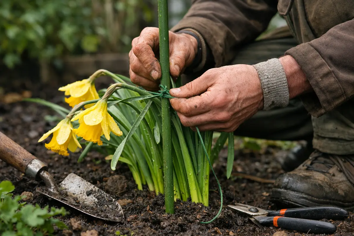 why are my daffodils drooping after stake daffodils to promote upright growth
