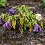 why are my petunias stunted after wilting visibly in real garden soil