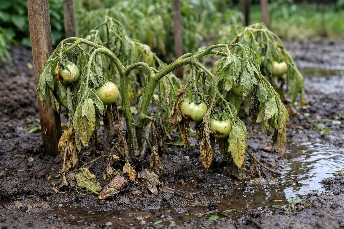 why are my tomato plants wilting wilting visibly in real garden soil