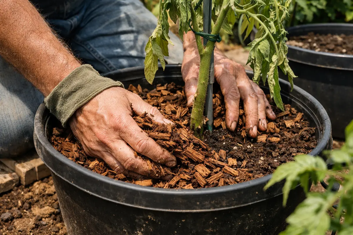 why are my tomatoes wilting add mulch around tomato base for recovery
