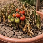 why are my tomatoes wilting showing stress from sun and dry soil
