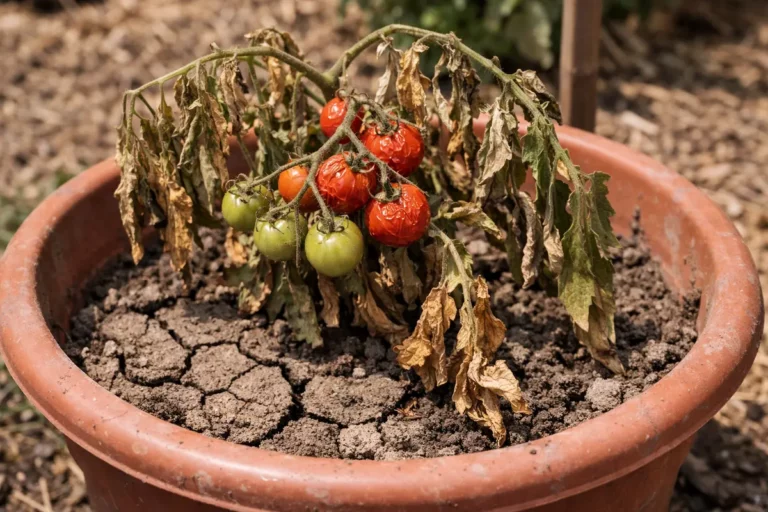 why are my tomatoes wilting showing stress from sun and dry soil
