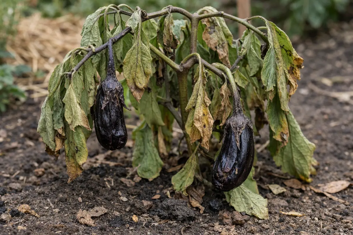 why do my eggplants droop after wilting visibly in real garden soil