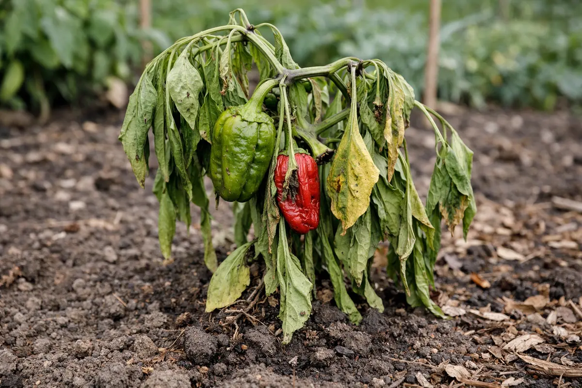 why do my pepper plants droop wilting visibly in real garden soil