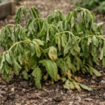 why does my mint droop in wilting visibly in real garden soil