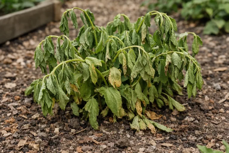 why does my mint droop in wilting visibly in real garden soil