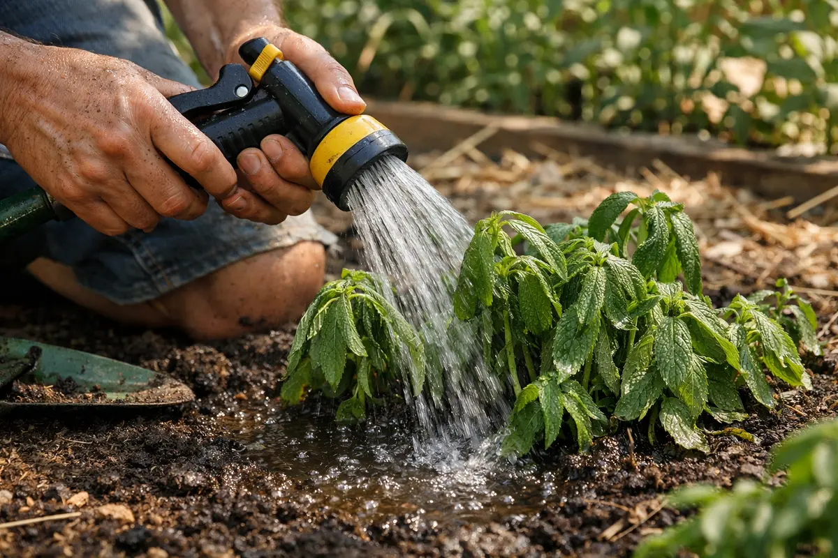 why does my mint droop water mint at soil level during heatwaves