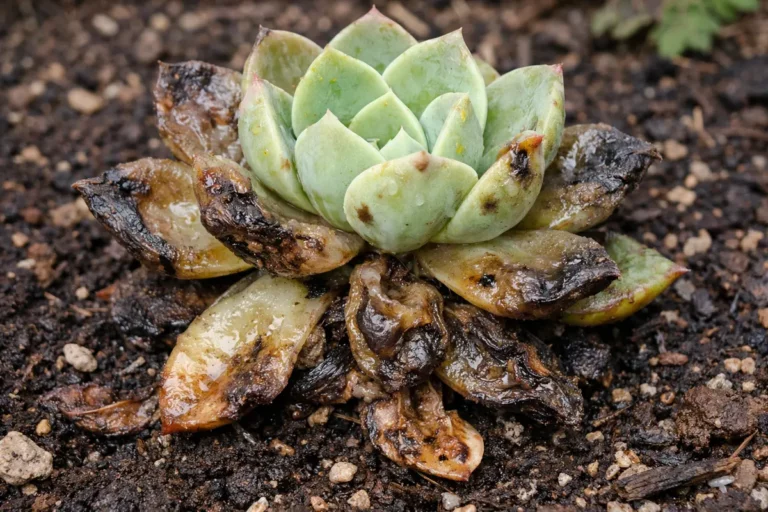 why is my succulent turning with visible browning or spots on leaves