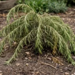 fixing drooping rosemary after wind exposure wilting visibly in real garden soil