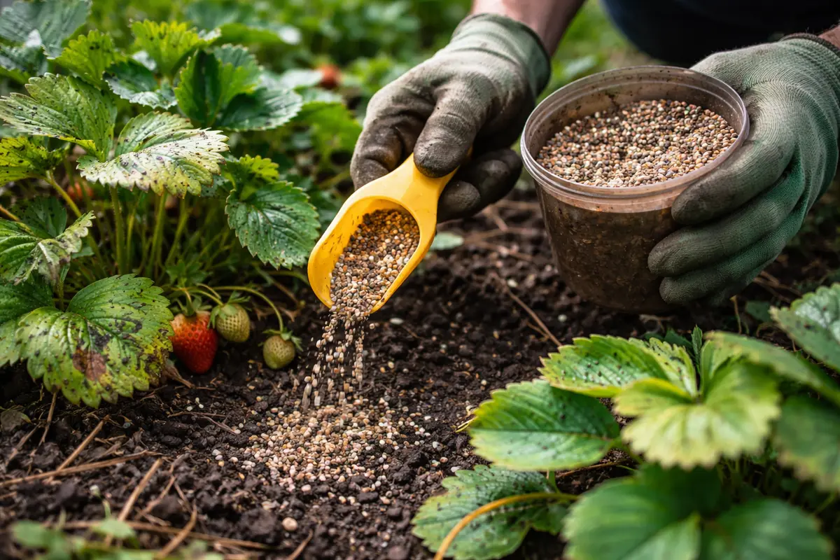 fixing leaf spots on strawberries after apply nutrient boost to revitalize strawberries