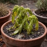 fixing stunted growth in potted herbs wilting visibly in real garden soil