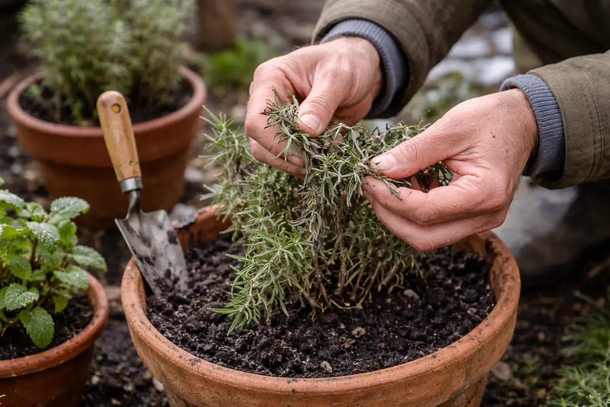 fixing stunted growth in potted herbs inspect herbs for frost damage symptoms