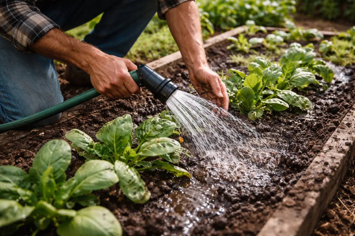 fixing stunted growth in spinach after flush soil to remove excess fertilizer