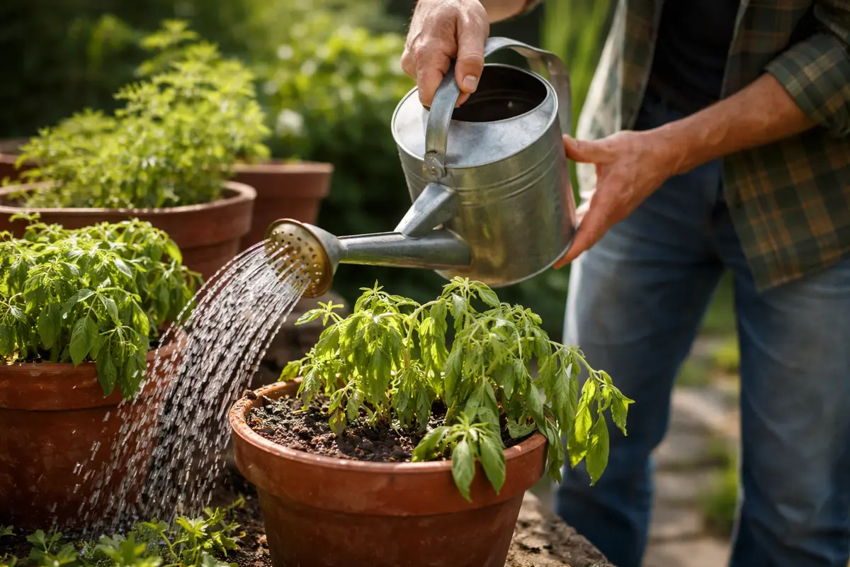 fixing wilting herbs in pots after heat exposure water wilting herbs immediately