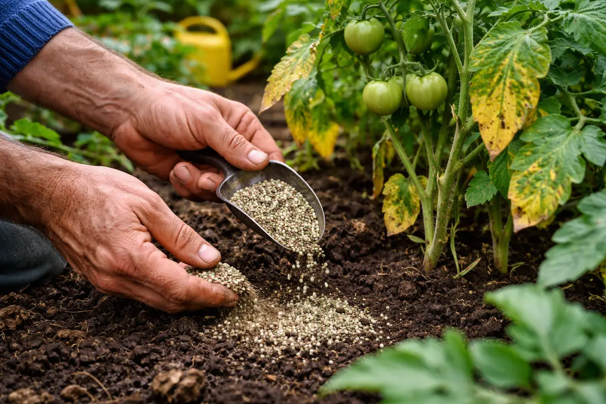 fixing yellowing leaves on tomato plants after feed tomatoes with balanced nutrients