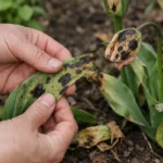 how to fix black spots on with damaged foliage in outdoor soil