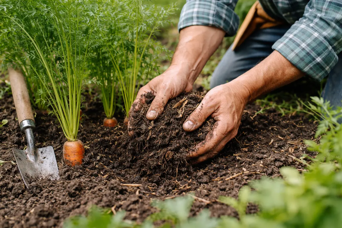 how to fix compacted soil around apply organic matter for carrot recovery