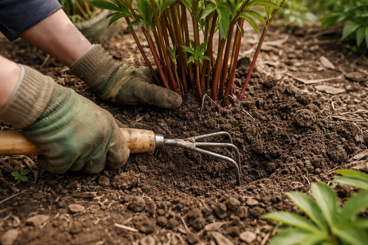 how to fix compacted soil around loosen compacted soil around peony roots