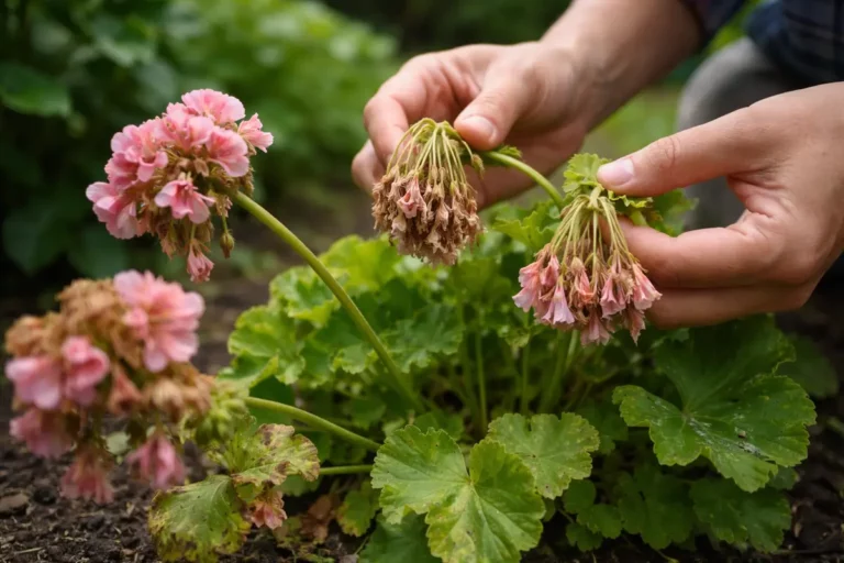 how to fix drooping geraniums during with damaged foliage in outdoor soil