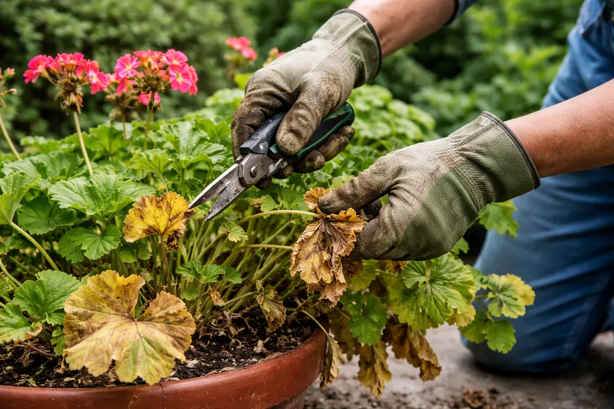 how to fix drooping geraniums during trim wilted geranium foliage excessively affected