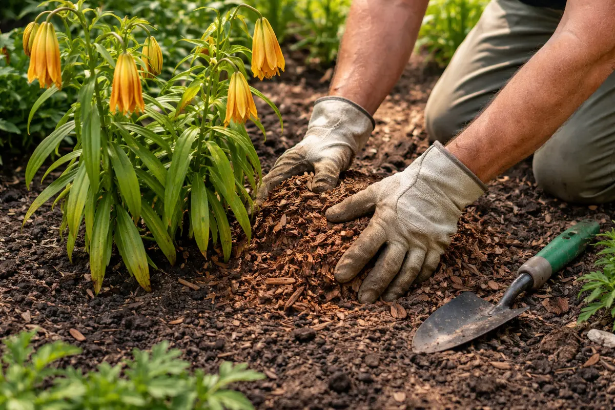 how to fix drooping lilies add mulch around lilies for heat recovery
