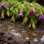how to fix drooping petunias after with wet soil around the base