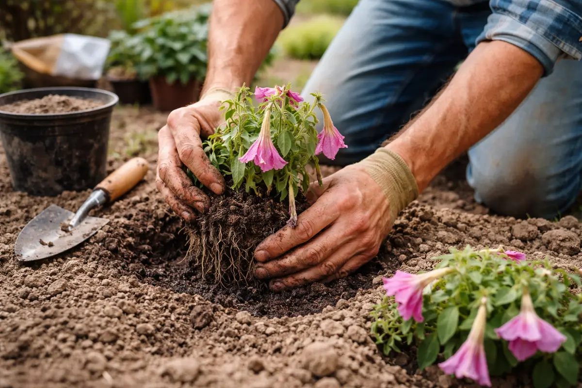 how to fix drooping petunias after replant petunias in dry soil mix