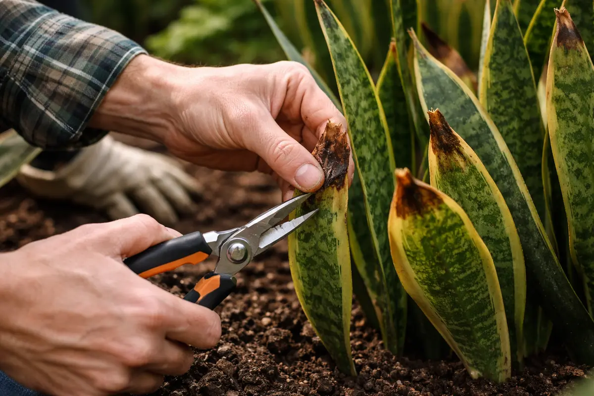 how to fix drooping snake plants trim back burnt snake plant tips