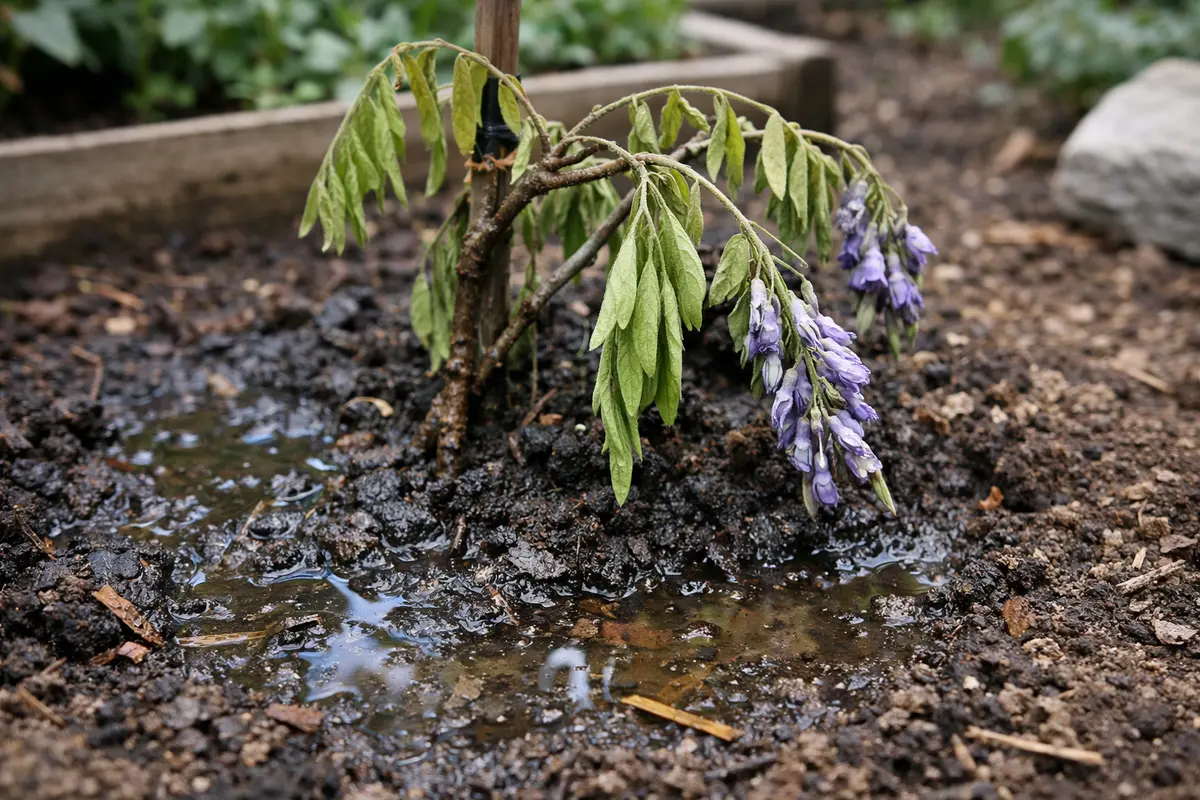 how to fix drooping wisteria after with weak seedlings in garden soil